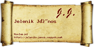 Jelenik János névjegykártya