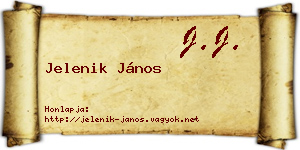 Jelenik János névjegykártya